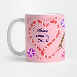 Valentine's Always Painting Hearts (salmon red) Mug